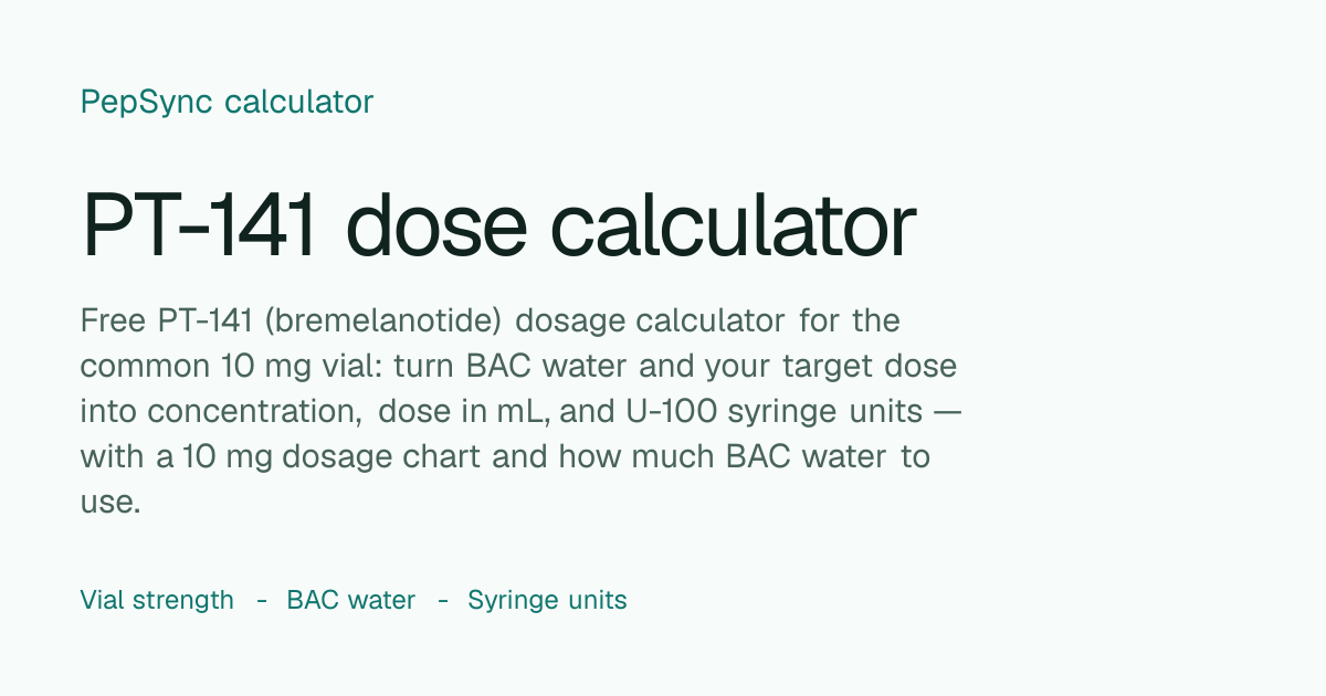 PT-141 dose calculator