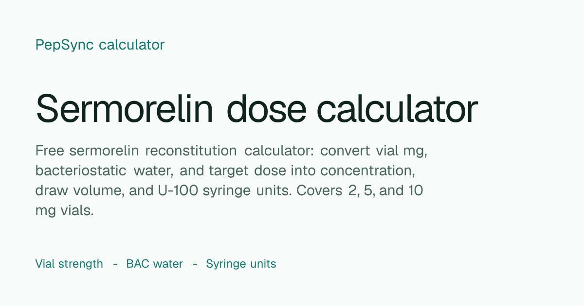 Sermorelin Dosage Calculator | Reconstitution, BAC Water & Units